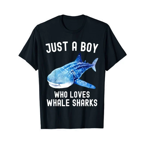 Just a Boy Who Loves Whale Sharks Apparel Just a Boy Who Loves Whale Sharks Cute Whale Shark T-Shirt