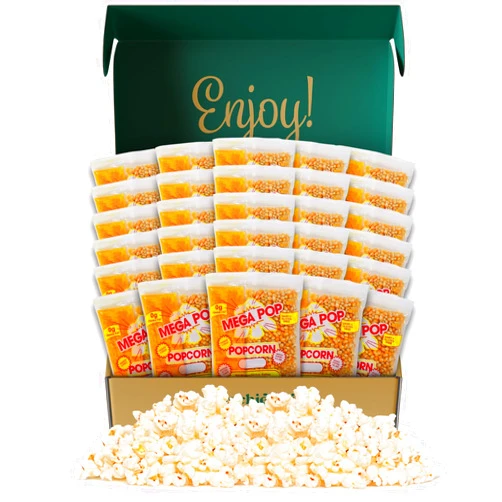 THE MUNCHIE MIX Munchie Gift Box (12 count) 8 oz Popcorn Machine Popcorn Packets Mega-pop Popcorn Oil and Salt Kit with Coconut Oil- Flavored Popcorn- Butter Corn/Oil/Salt Kits - All-in-One