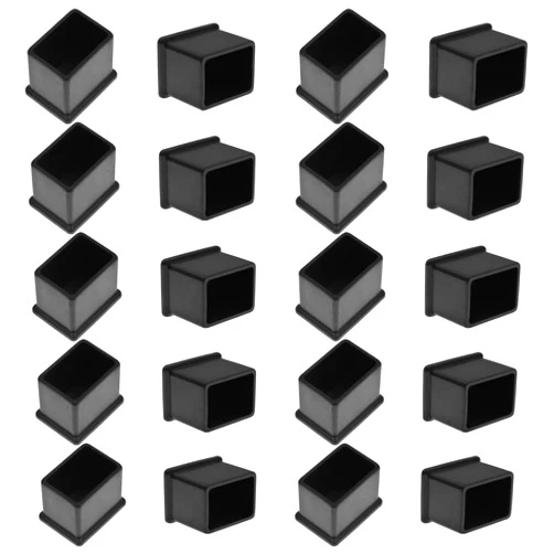 Bonsicoky 20Pcs Rectangle Rubber Furniture Leg Caps (3/4