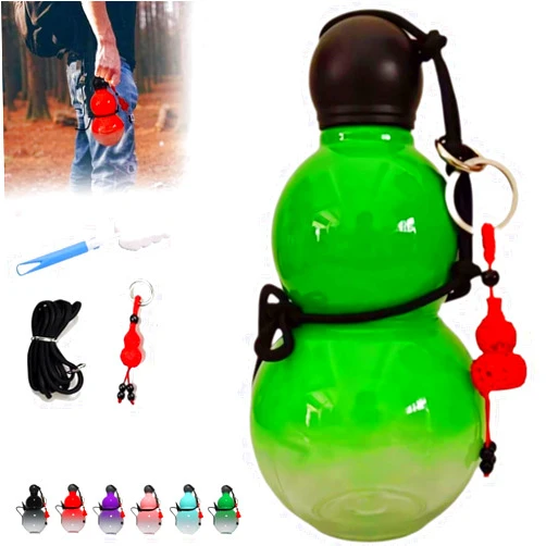 SCSQI 2024 New Gourd Water Bottle 30oz Chinese Retro-Inspired, Gourd Bottle, Water Bottle with Strap, Leak Proof Water Bottles, Reusable Portable Travel Large Capacity Durable Clear Water Bottle (E-Green)