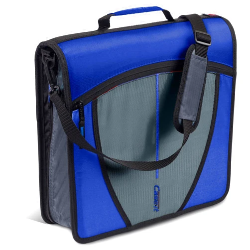 Case it Case-it Mighty Zip Tab School Zipper Binder | 3-Inch O-Rings, 600-Sheet Capacity, 5-Subject Expanding File Folder, Multiple Pockets & Storage Organizer, Shoulder Strap | D-146 Midnight Blue