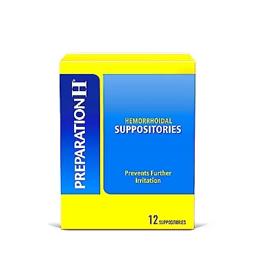 Preparation H Hemorrhoid Symptom Treatment Suppositories, Burning, Itching and Discomfort Relief (12 Count)
