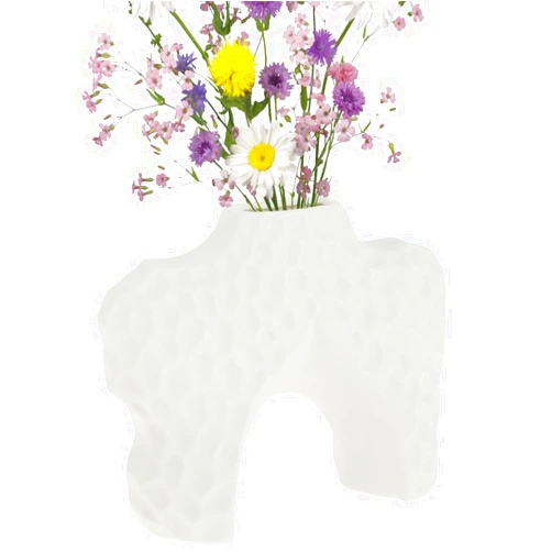 Fxvhojq 2Pcs Ceramic Vase Set, White Ceramic Vase Set for Modern Home Decor, Boho Pampas Vase, Modern Minimalist Flower Vases, Home Decorative Vase for Wedding Party Dinner Table Office Bedroom (M)