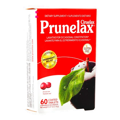 Prunelax Ciruelax Regular Strength Laxative Mini Tablets - Overnight Relief for Occasional Constipation, Senna Extract, Vegan & Gluten-Free, Gentle Relief - 60ct