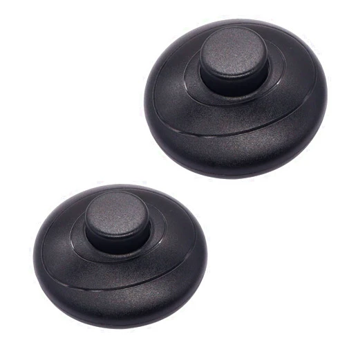 weideer 2Pcs Floor Foot Switch Round Inline Foot Pedal Lamp Switch AC 100-250V Step-on-Button Switch for Floor Lamp LED Light On-Off Control K-071