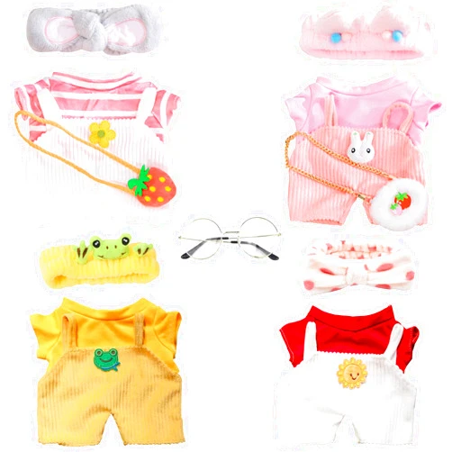 LALAFANFAN Duck Clothes Sets, 15 Pcs Kawaii Accessories for Cute Plushies, Cute Stuffed Animal Glasses and Clothing