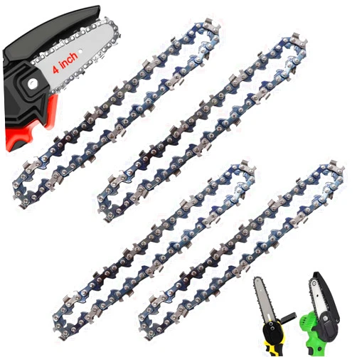 Seamaka 4PCS 4 Inch Mini Chainsaw Chain,4 Inch 1/4