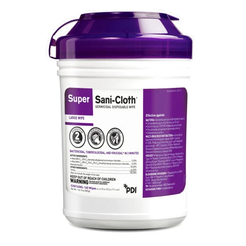 PDI Q55172 Super Sani Cloth Germicidal Disinfecting Wipes, Large 6