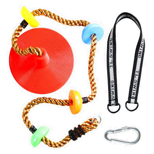 ZNCMRR Climbing Rope Tree Swing with Platforms and Disc Swing Seat Set Outdoor Playground Accessories for Kids Including Hanging Strap & Carabiner