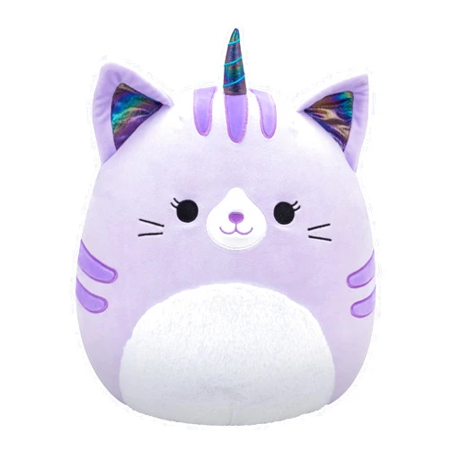 Squishmallows Original 14-Inch Analea Purple Tabby Caticorn with Fuzzy White Belly - Official Jazwares Large Plush