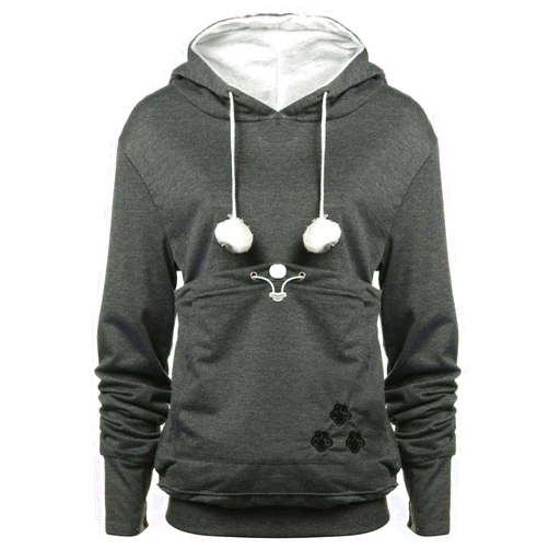 FENBEN Womens Pet Carrier Shirts Kitten Puppy Holder Animal Pouch Hood Sweatshirt Pouch Hoodie