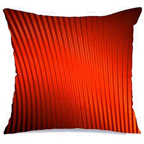 Staromem Pillow Cover Ardor Orange Fine Abstract Fire Foliage Deep Fishbone Amorphous Futuristic Pattern Aglow Generated Square Decorative Throw Pillows Cushion Cover for Bedroom Living Room 18 x 18 Inch