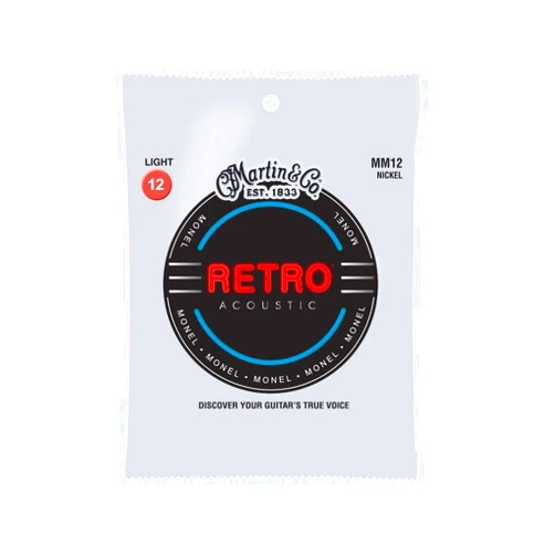 Martin Retro Acoustic MM12 Light-Gauge Guitar Strings, Monel Nickel