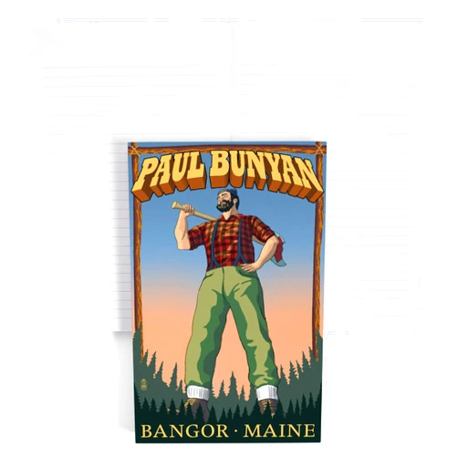 Lantern Press Bangor, Maine, Paul Bunyan (Lined 6x9 Journal, Lay Flat, 193 Pages, FSC Paper)