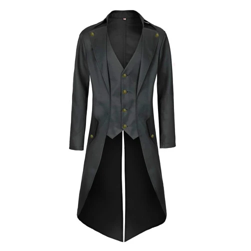 MOFOVELY Mens Pirate Coat Steampunk Jacket Tailcoat Renaissance Jacket Halloween Hatter Costume