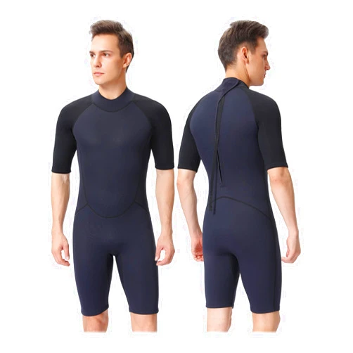 FLEXEL Shorty Wetsuit Men and Women,2mm Neoprene Short Sleeves Wet Suits Back Zip, 1.5mm Shorty Surf Suit Keep Warm in Cold Water for Snorkeling Kayaking Boarding