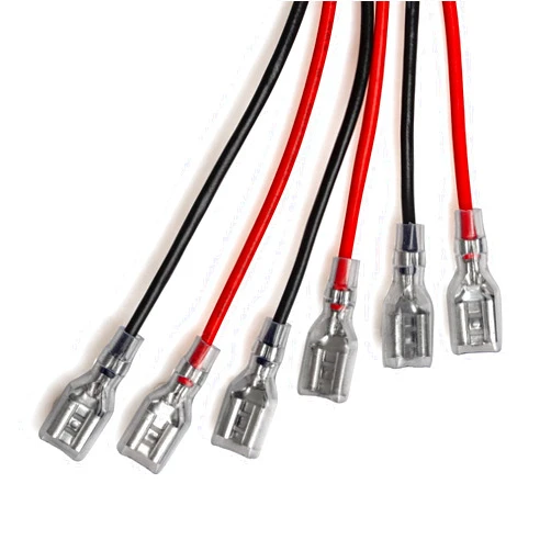 Generic SLA Battery Terminal Leads, Female Spade Quick Connect/Disconnect 6.3mm F2 Type Terminals with Insulated Sleeves and Heavy Duty 16 Guage Wires - 6 Pieces