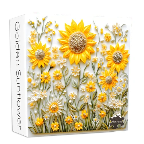 PICKFORU Sunflower Puzzles for Adults 1000 Pieces, PICKFORU Spring Flower Garden Puzzle Nature, Difficult Hard Golden Sunflower Art Theme, Challenging for Adults