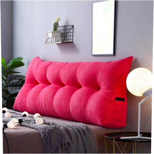 ZHNALIUS Large Soft Comfortable Backrest Headboard King Cushion Pillow for Reading Rest in Twin Bed，Breathable Triangular Wedge Support Positioning backand Back Waist Wall Pillow with Washable Cover