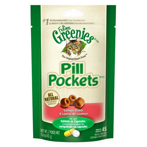 Greenies Pill Pockets Salmon Treats For Cat 45 oz. 1 pk