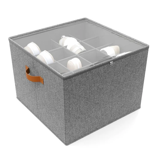 ZICOTO Beautiful Shoe Organizer For Your Closet - Spacious Linen Shoe Storage Box With Adjustable Compartments For Space Saving Storage - Quality Holder to Store Your Shoes For Easy Access