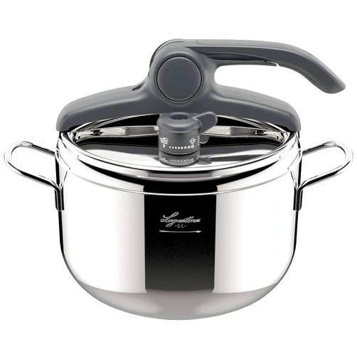 Lagostina Irradial Control Lagoeasy'UP Pressure Cooker 5 L Stainless Steel 18/10 Diameter 22 cm, Induction and Gas Saucepan, Easy Open Lid, Irradial Plus Triple Layer Base