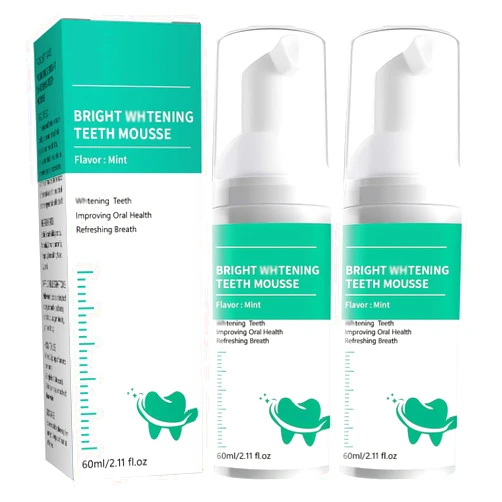 Mrryiio Whitening Teeth Mousse Foaming Toothpaste,Brightening&Deep Cleaning Mousse,Ultra-fine Teeth Mousse Foam,Oral Repair Mousse,Stain Removal Mousse Refresh Breath Foam Toothpaste(2PCS) New