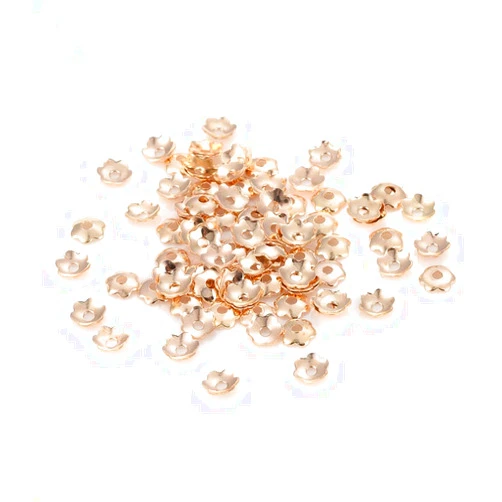 Bestewelry 5000pcs Iron Spacer Beads Caps Gold Color 6-Petal Flower Bead Caps for Bracelet Necklace Earrings Jewelry Making Supplies