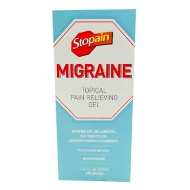 Stopain Migraine Topical Pain Relieving Gel, Homeopathic - 1.62 Oz (Pack of 2)