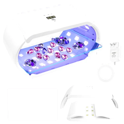 NICKTI UV Light for Resin Curing, 2 Pack Large Size Foldable UV Resin Light Curing, Two-Sided Fast Curing & Timing Function UV Lamp for Resin Curing,Resin Molds, Jewelry Making, DIY Craft Decor