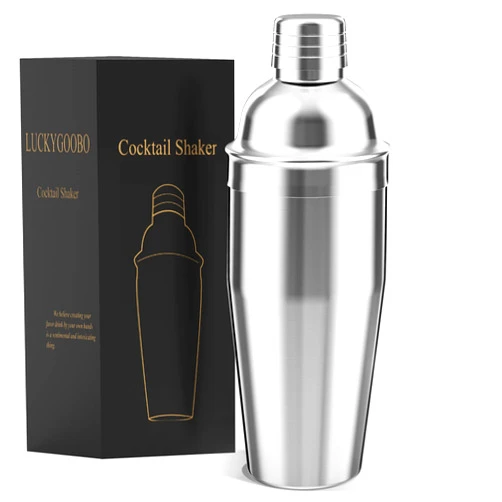 LUCKYGOOBO Cocktail Shaker,24 oz Martini Shaker,Drink Shaker Built-in Strainer,Professional Stainless Steel Margarita Mixer,Bartender Kit Gifts.