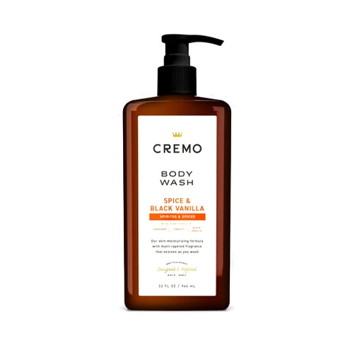 Cremo Rich-Lathering Spice & Black Vanilla Body Wash for Men, Notes of Spices, Dark Woods and Black Vanilla, 32 Fl Oz
