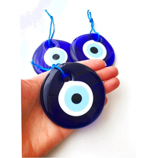 Luos Cultural Goods Evil Eye Home Protector - Glass Beads, Good Luck Charm, Doorway, Home Decoration, Wall Hanging, Gift Item, 2.75 Inches Wide