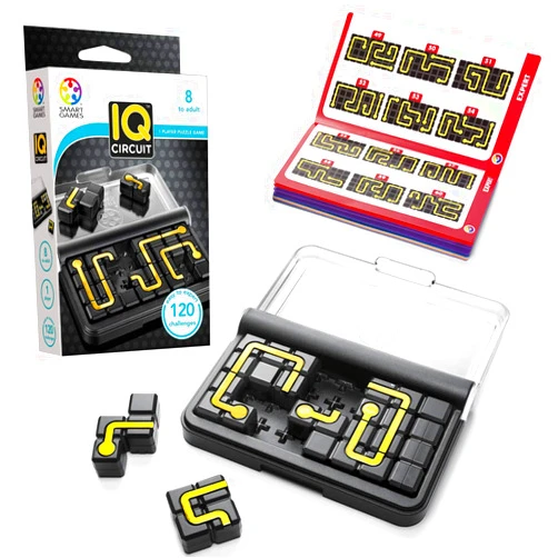 SmartGames IQ Circuit Portable Travel Game with 120 Challenges for Ages 8-Adult