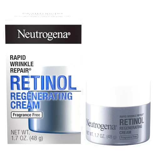 Neutrogena Retinol Face Moisturizer, Rapid Wrinkle Repair, Fragrance Free, Daily Anti-Aging Face Cream with Retinol & Hyaluronic Acid to Fight Fine Lines, Wrinkles, & Dark Spots, 1.7 oz