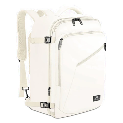MATEIN Large Travel Backpack Women, Lightweight Carry on Backpack & Hidden Shoulder Straps, Waterproof Anti-Theft Backpacks for Flight, Expandable Hiking Weekend Backpacks, Travelling Gifts, Beige