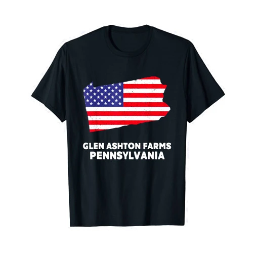 4th of July American Flag Glen Ashton Farms, PA Distressed Patriotic USA Flag Glen Ashton Farms, PA T-Shirt