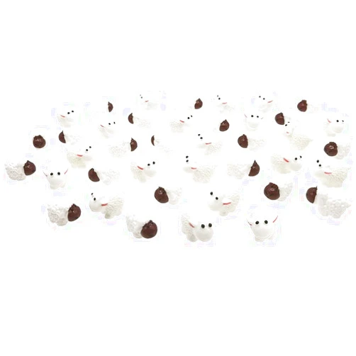 BLAPNK 40pcs Miniature Sheep Figurines Mini Herd of Sheeps Figure Toy Cake Toppers Moss Landscape Decoration DIY Terrarium Crafts Ornament