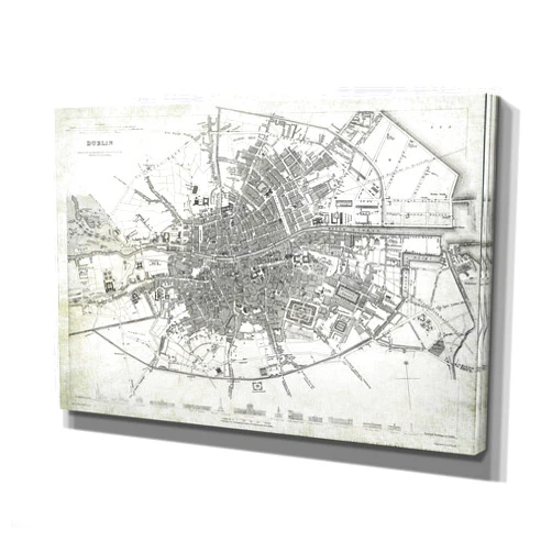 Wexford Home Dublin Sketch Map Gallery Wrapped Canvas Wall Art, 16x20