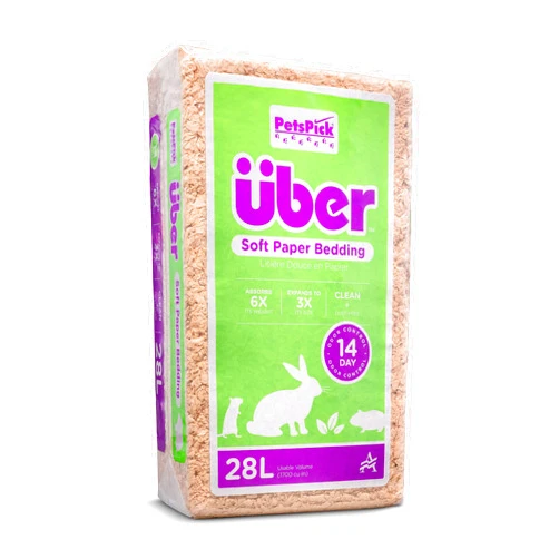 PETSPICK Uber Soft Paper Pet Bedding for Small Animals, Natural, 28L