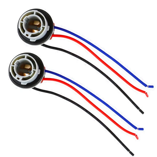 Hbxdeco 2PCS 1157 LED Bulb Socket Plug, 2057 2357 7528 Waterproof Turn Signal Light Socket Base Holder Wiring Harness, Automotive Tail Light Brake Light Base Plug Connector