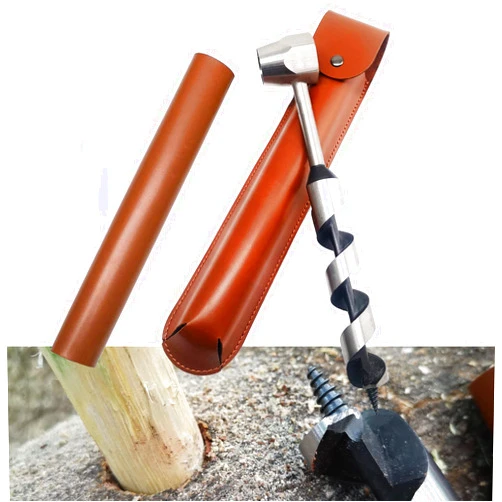 MinliGUY 1 X 10 Upgrade Scotch Eye Wood Auger, Sharper Embedded Weld Hand Auger Wrench, Hexagon Bushcraft Hand Auger Wrench Drill Bit Set for Settlers Tool - Survival Hand Settlers Wrench, by MinliGUY Tool
