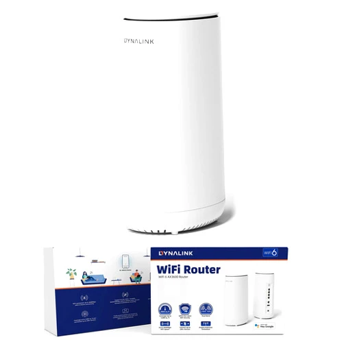 Dynalink WiFi 6 AX3600 Router (DL-WRX36), Dual Band, 8-Stream , Wireless Speed Up to 3.6Gbps, MU-MIMO, 2.5G WAN & 4 Gigabit LAN Ports, for Home & Gaming (1 Pack)