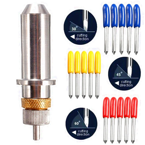 GAOHOU 15pcs 30/45/60 Degree Vinyl Cutter Blade for Roland Cutting Plotter with Blade Holder - Tool Accessories Drill Bits - 15 x Blades for Cutting Plotter