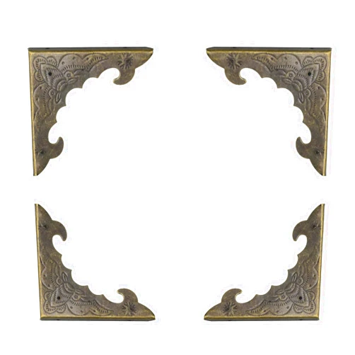 Mcredy Metal Box Corner Protector Mcredy Corner Protectors Decorative Corner Guards with Mounting Screws Corner Brace Bronze Tone 40mm/1.6