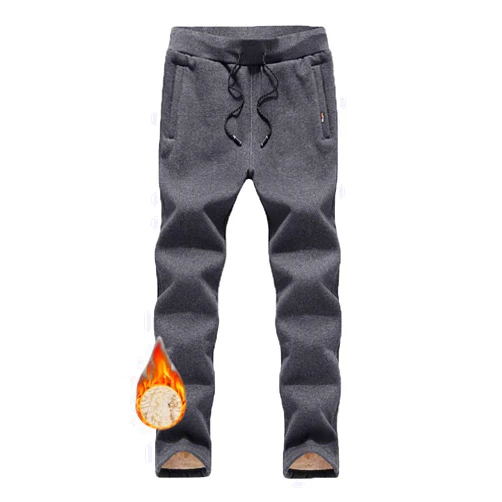 Aprsfn Men's Sherpa Lined Sweatpants Thicken Warm Athletic Pants Sports Jogger