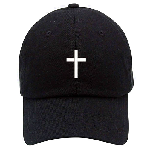 Top Level Apparel Religious Cross Logo Embroidered Low Profile Soft Crown Unisex Baseball Dad Hat