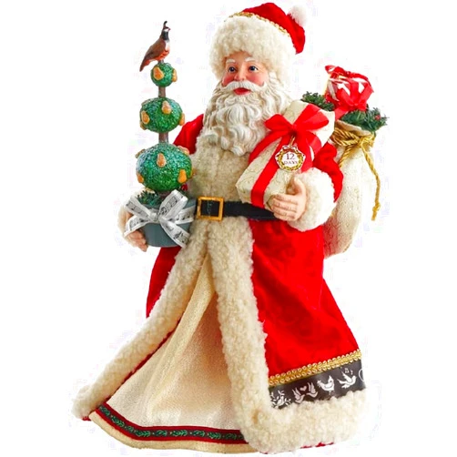 Kurt S. Adler Kurt Adler 10.5-Inch Fabriché Musical 12 Days of Christmas Santa