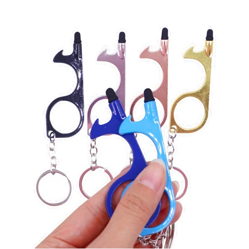 ANKOMINA 6 PCS Anti Touch Door Opener EDC Non Contact Clean Safety Door Opener Handle Tool Keychain for Public Places Doors Elevator Touch Screen
