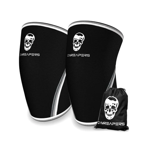 Gymreapers Knee Sleeves (1 Pair) With Gym Bag - IPF Approved - Knee Sleeve & Compression Brace for Squats, Fitness, Weightlifting, and Powerlifting 7MM Sleeve Pair - For Men & Women (Large)